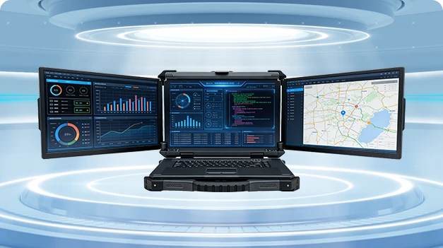 Fully Rugged Triple-Screen Portable Terminal